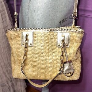 Michael Kors Straw Rosalie Crossbody
